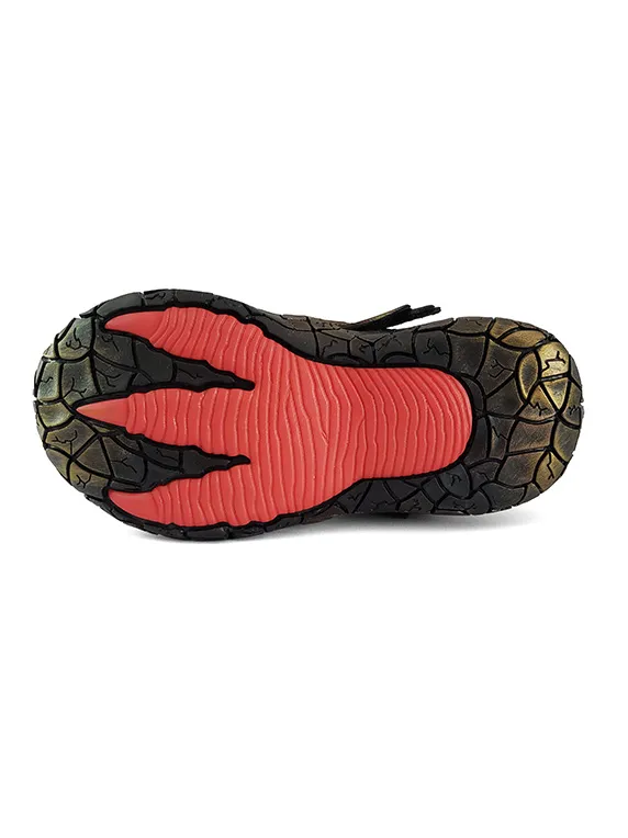 Tenis Dinosaurio Luces L130 Dorado