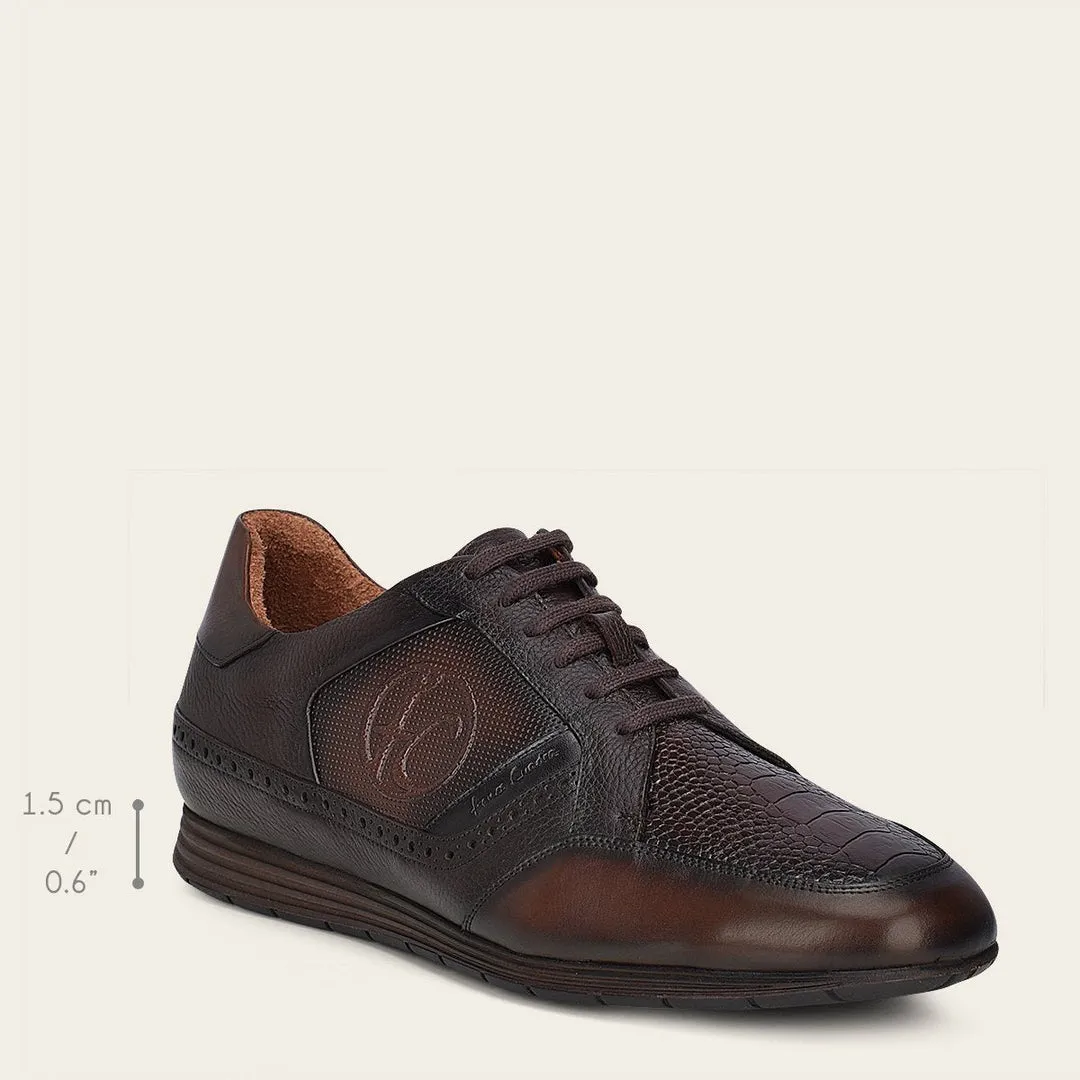 Tenis en piel de pata de avestruz para caballero