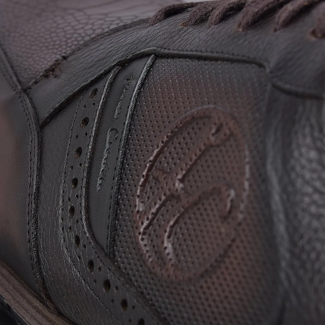 Tenis en piel de pata de avestruz para caballero