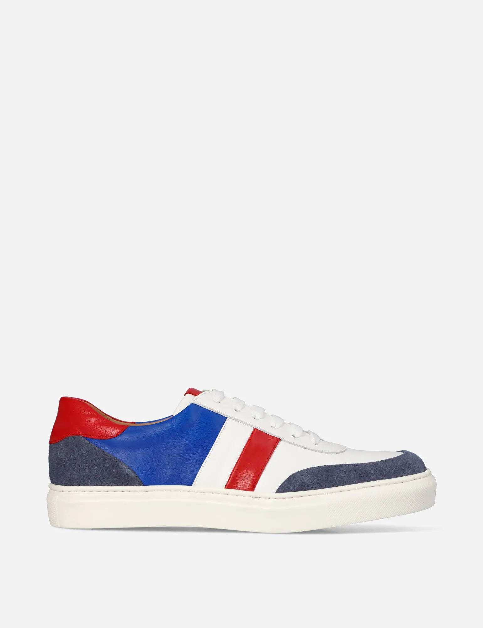 Tenis en piel y ante multicolor