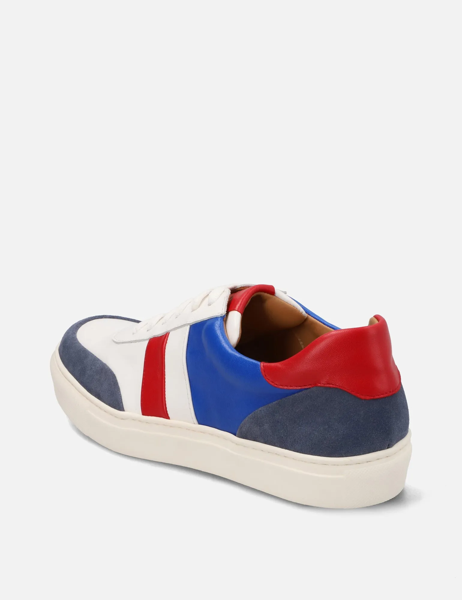Tenis en piel y ante multicolor