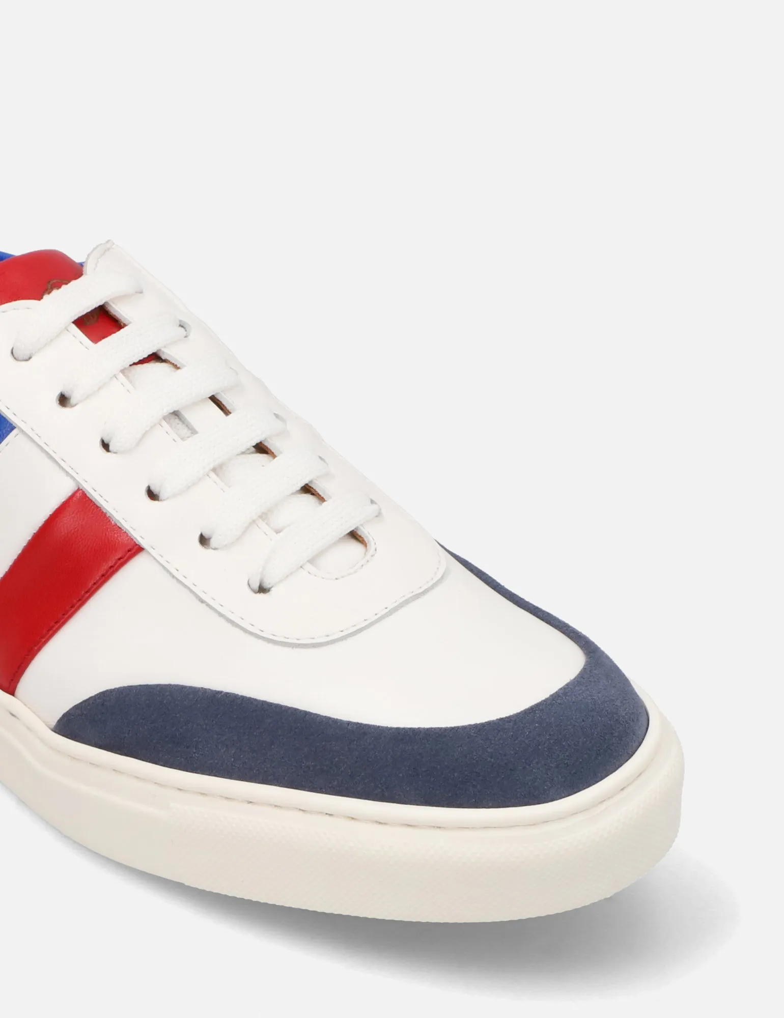 Tenis en piel y ante multicolor