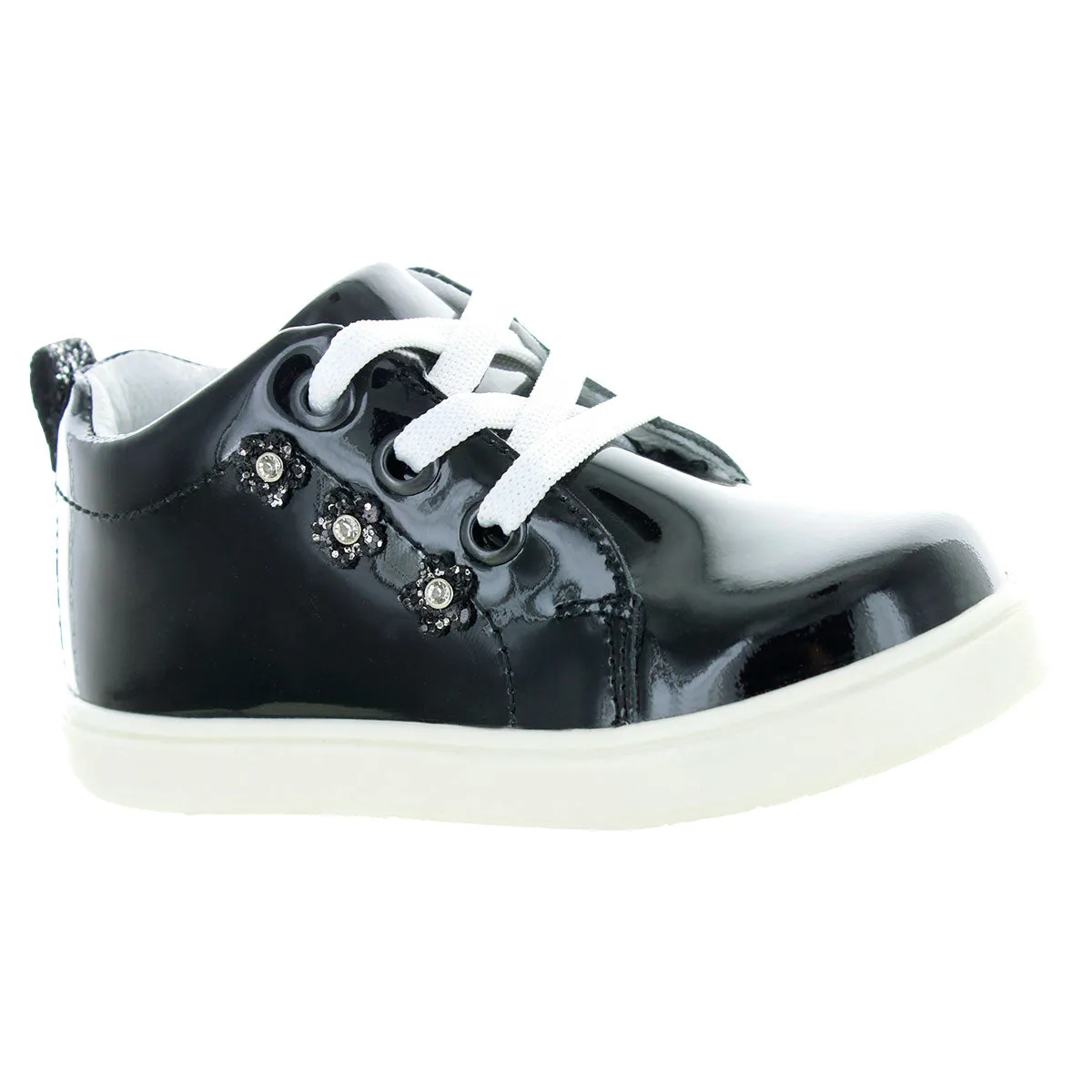 Tenis Karin Para Nia Piel Charol Color Negro