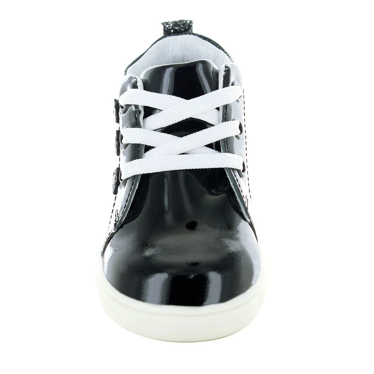 Tenis Karin Para Nia Piel Charol Color Negro