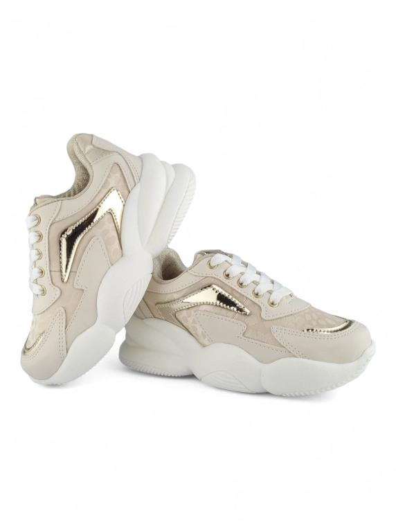 Tenis Niña Fashion Plataforma Champana