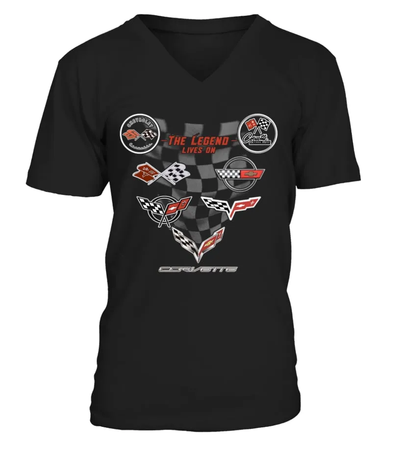 THE LEGEND LIVES ON W C1 C2 C3 C4 C5 C6 C7 EMBLEMS CAMISETA CUELLO EN V UNISEX