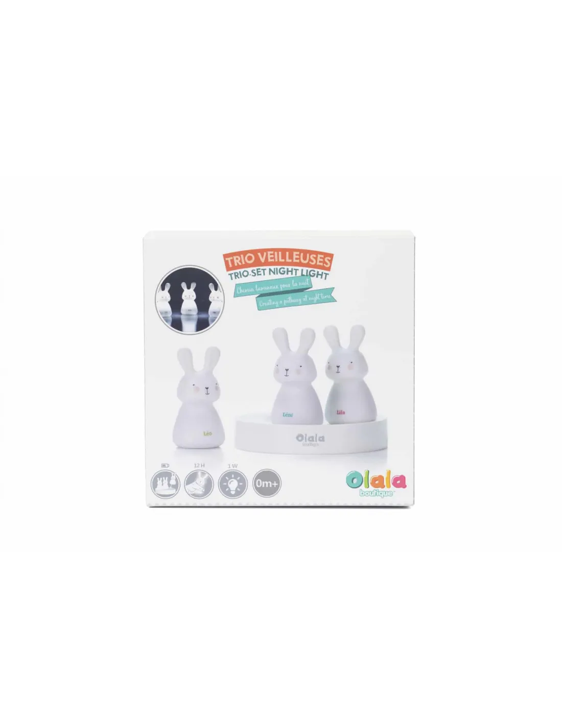 Trío de luces de noche Léo, Léni, Lila de Olala Boutique