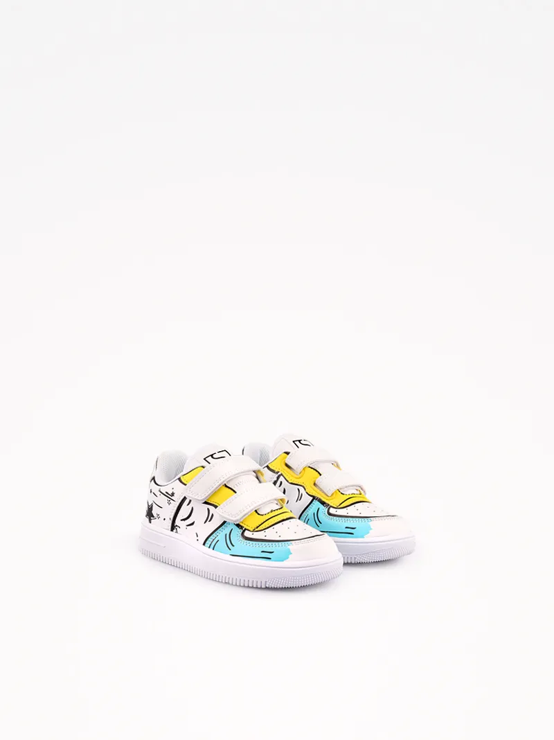 TÉNIS MULTIPEÇA COM DUPLO VELCRO E ESTAMPADOS MULTICOLOR