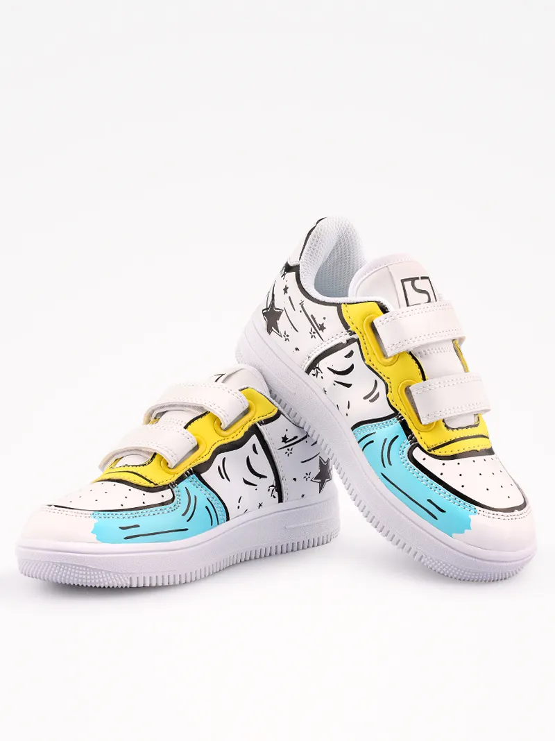 TÉNIS MULTIPEÇA COM DUPLO VELCRO E ESTAMPADOS MULTICOLOR
