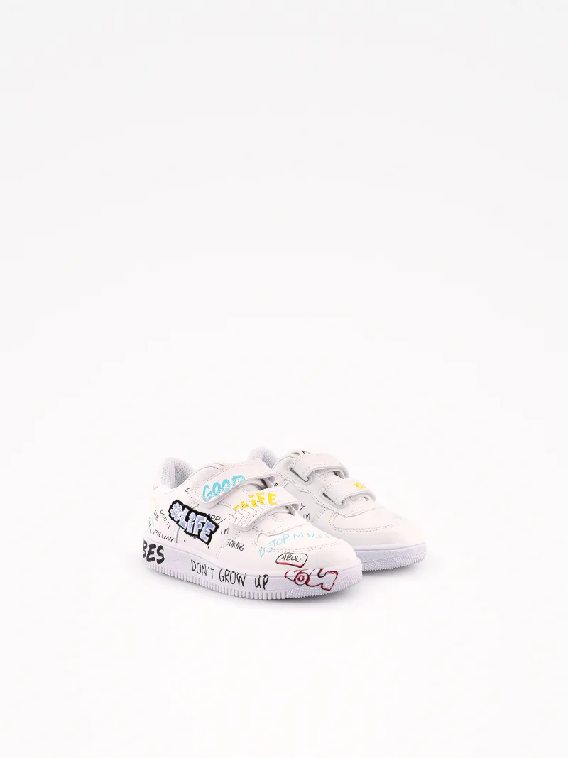 TÉNIS MULTIPEÇA COM DUPLO VELCRO E ESTAMPADOS MULTICOLOR