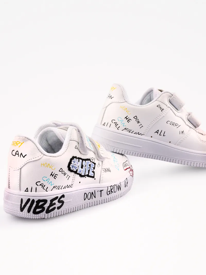 TÉNIS MULTIPEÇA COM DUPLO VELCRO E ESTAMPADOS MULTICOLOR