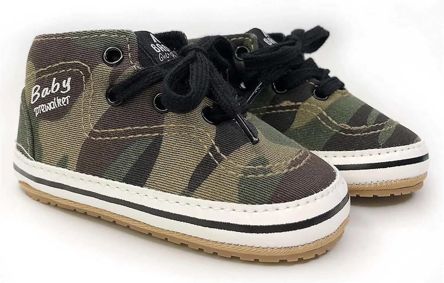 UNISEX BABY BOYS GIRLS HIGHTOP ANKLE SNEAKERS SOFT RUBBER SOLE INFANT CRIB SHOES TODDLER FIRST WALKERS