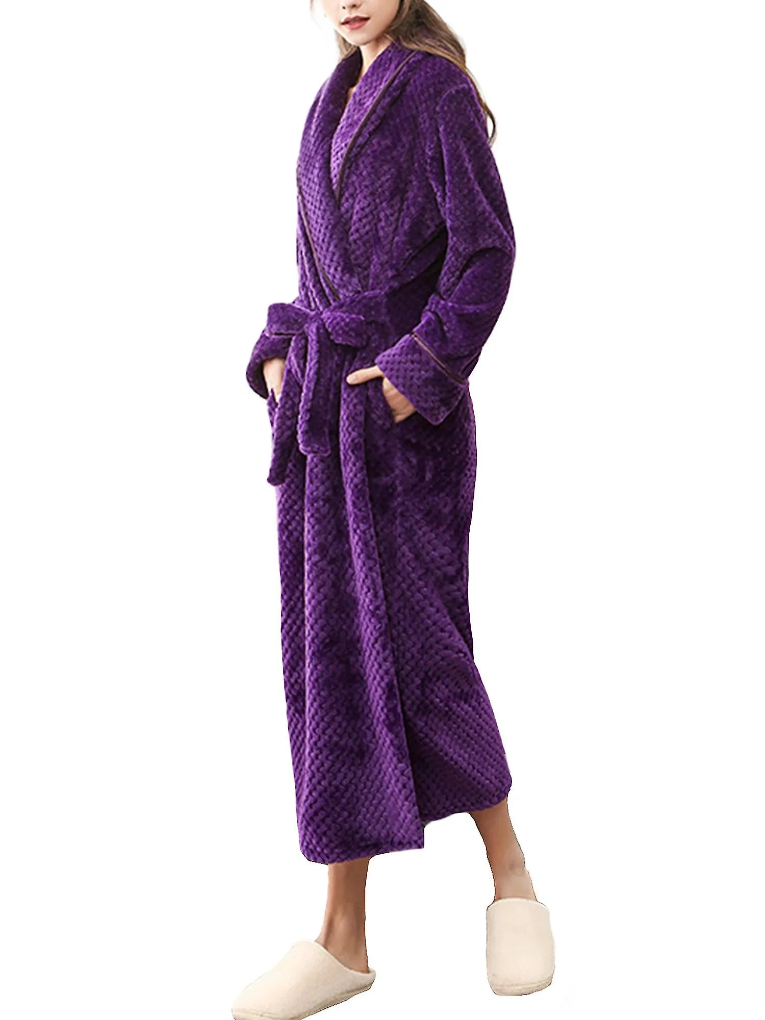 Unisex Plush Bathrobe Winter Warm Couple Pajamas Fashion