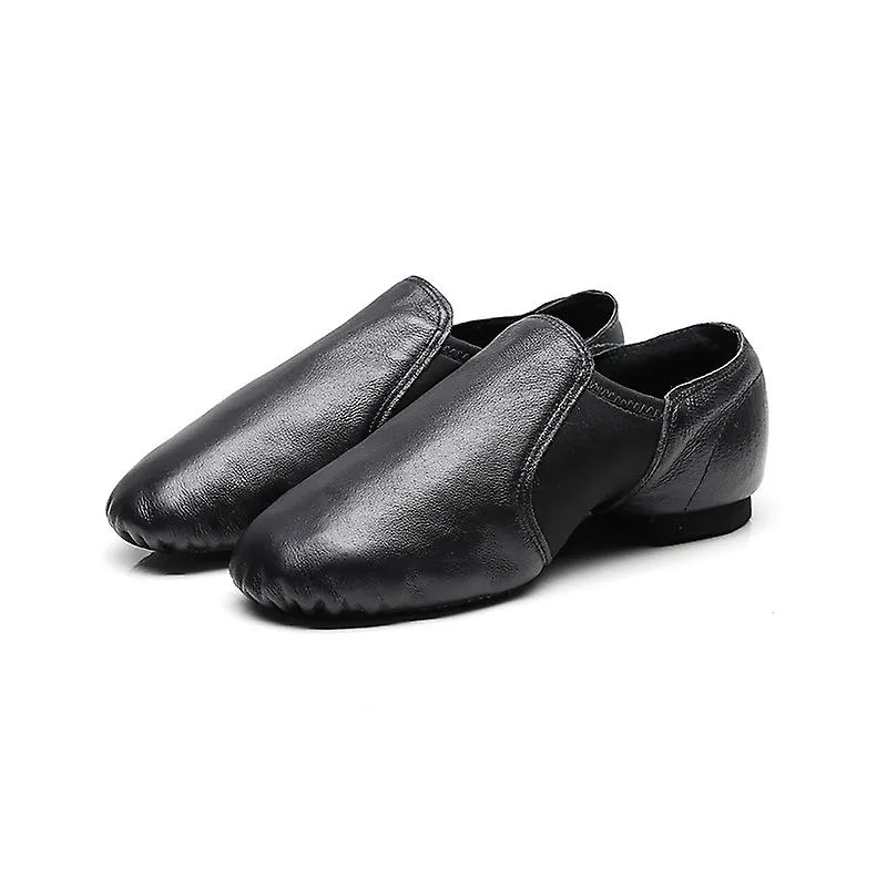 UNISEX SLIPON JAZZ SHOES GENUINE LEATHER RUBBER SPLIT SOLE BALLET DANCE SNEAKERS