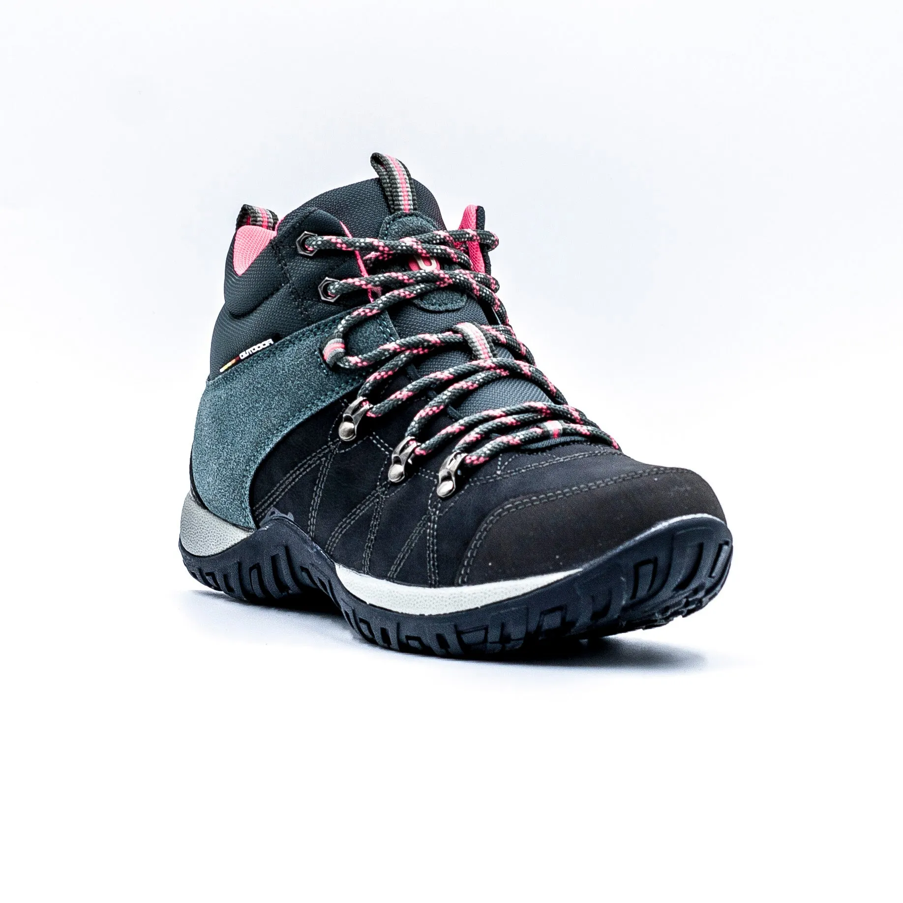 Unisport Botín Con Cordón Gris Rosa Mujer Outdoor
