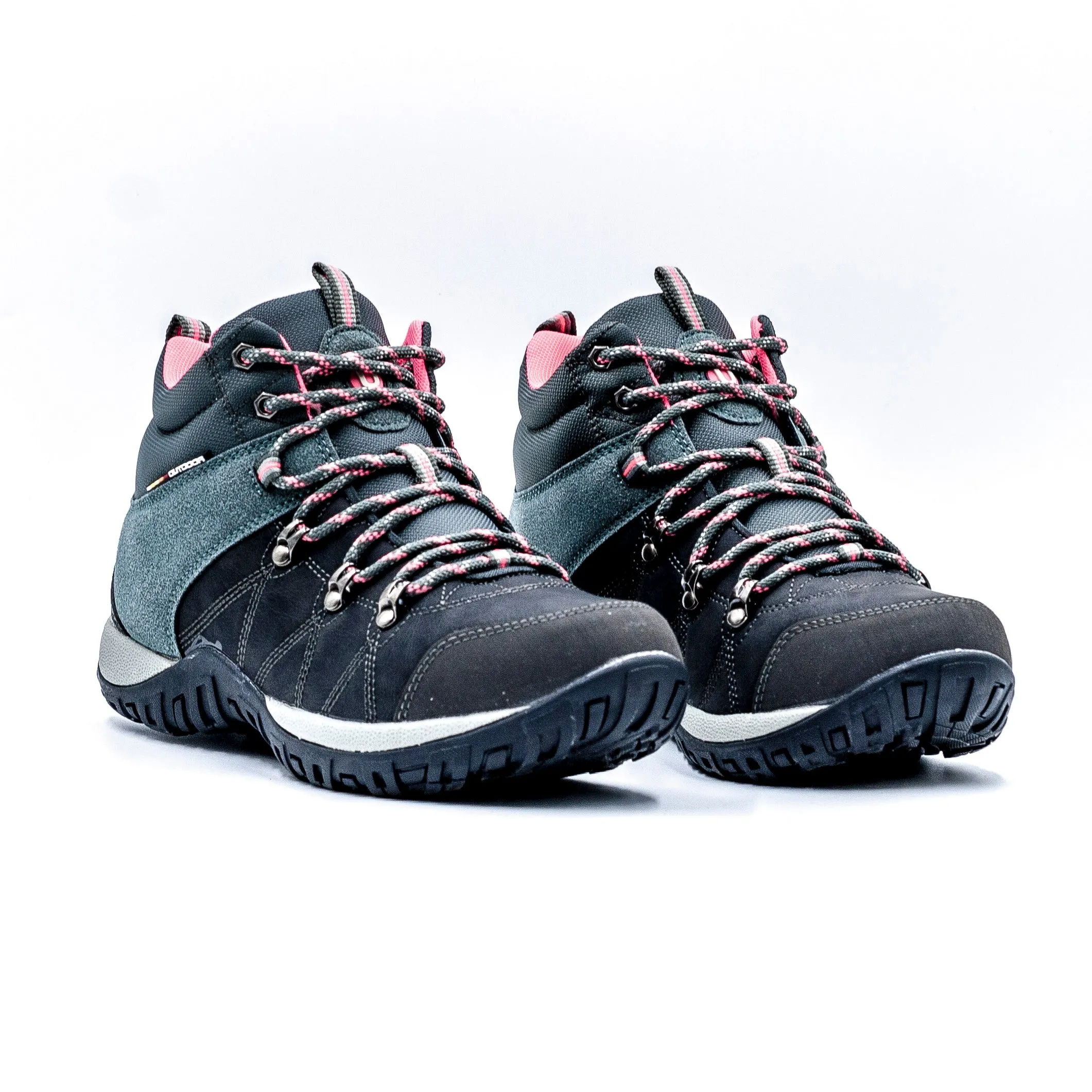 Unisport Botín Con Cordón Gris Rosa Mujer Outdoor
