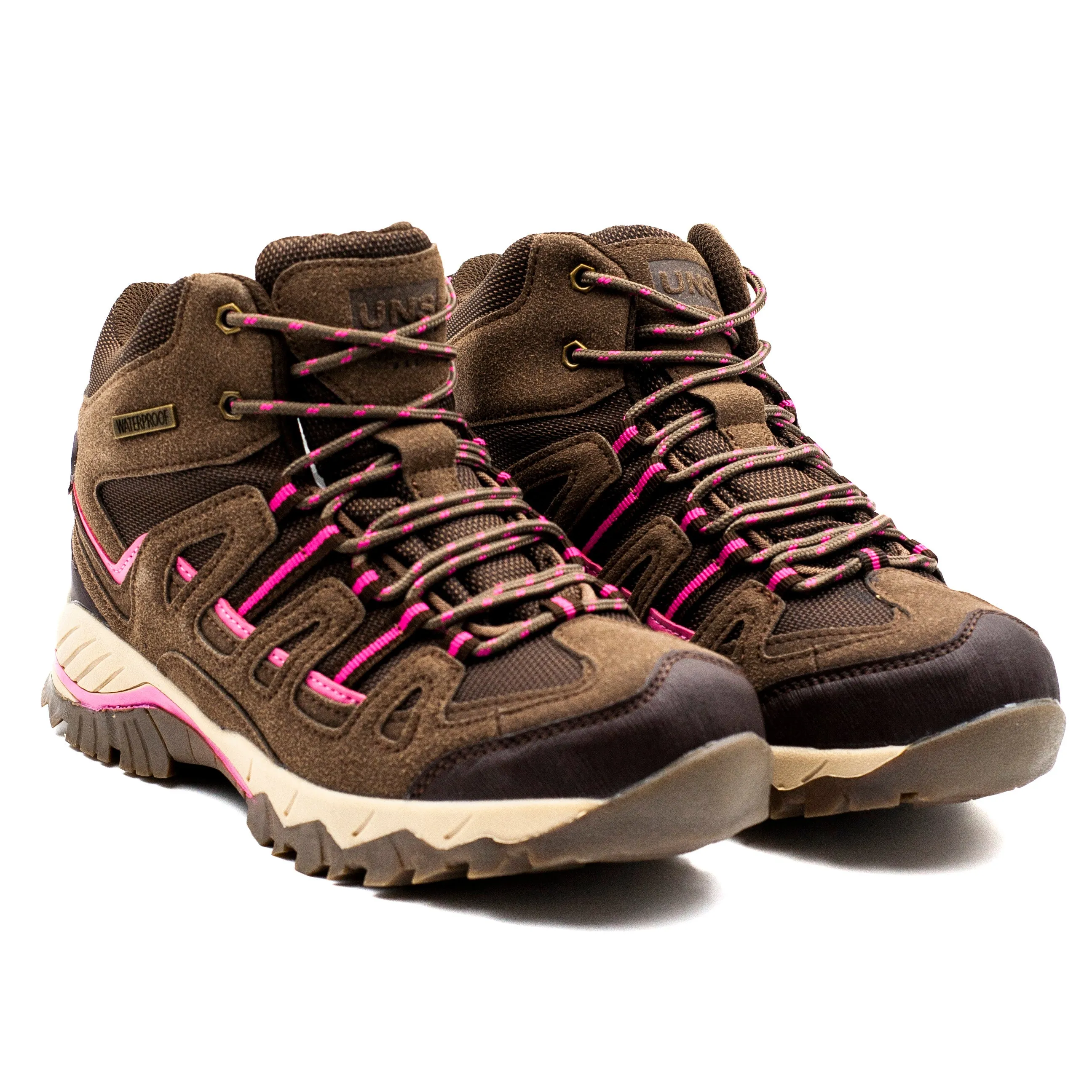Unisport Botín mujer outdoor waterproof color café rosa