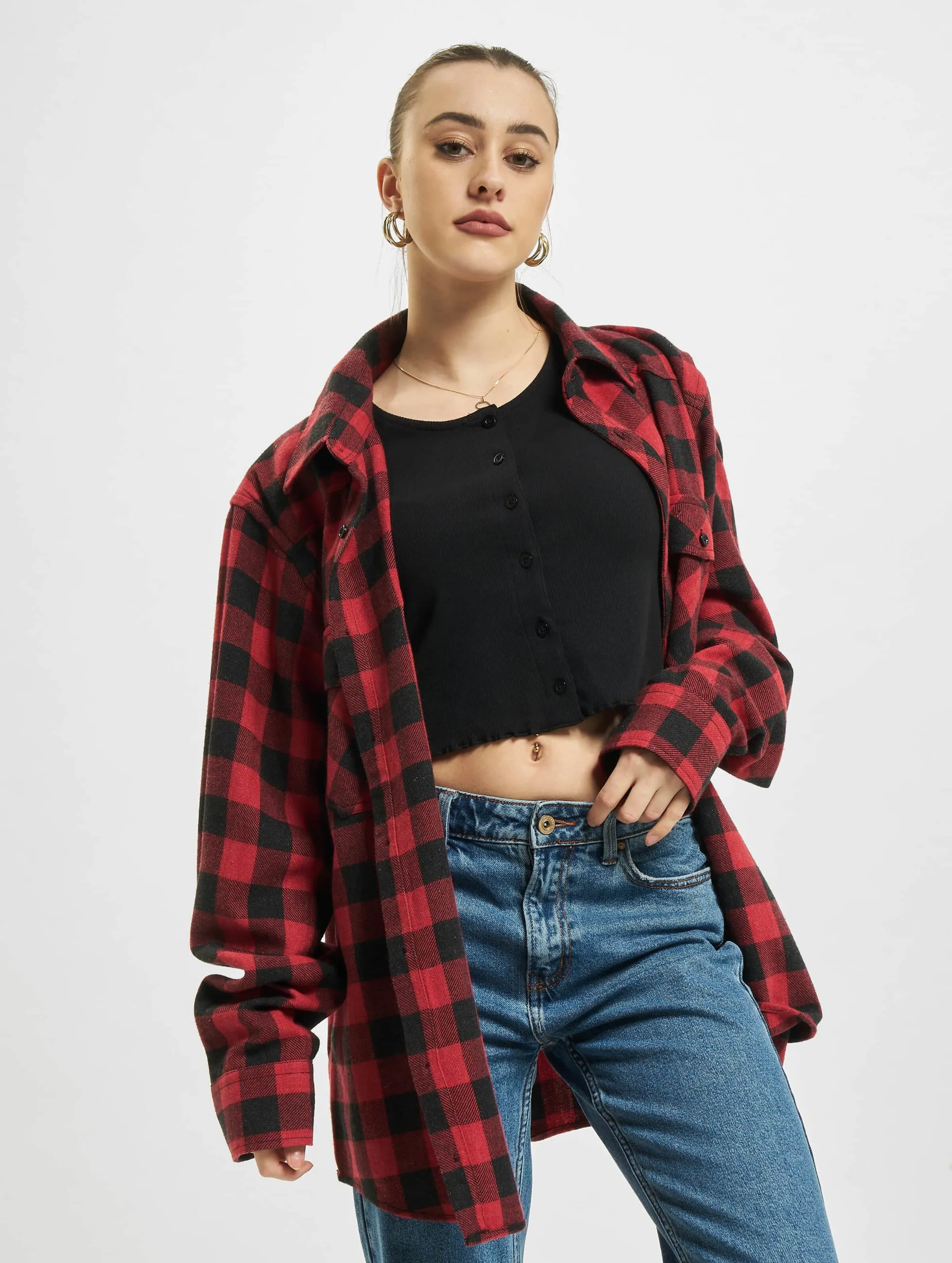 Urban Classics Cropped Button Up Rib