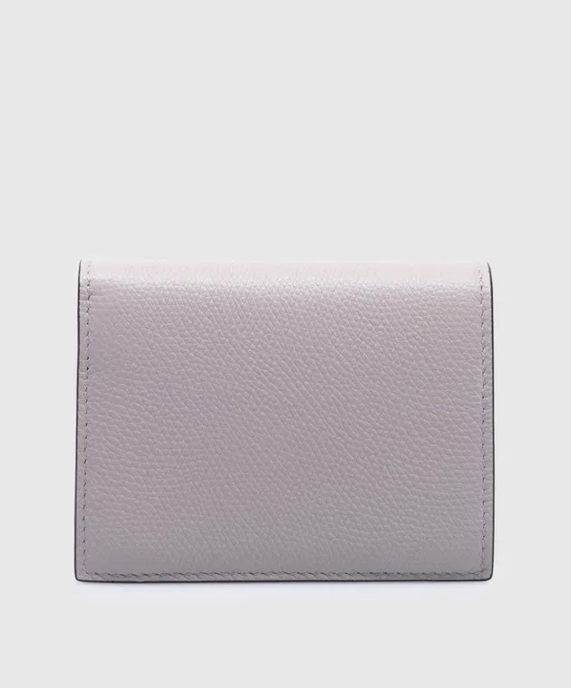 Valentino Gray leather wallet with VLogo Signature logo