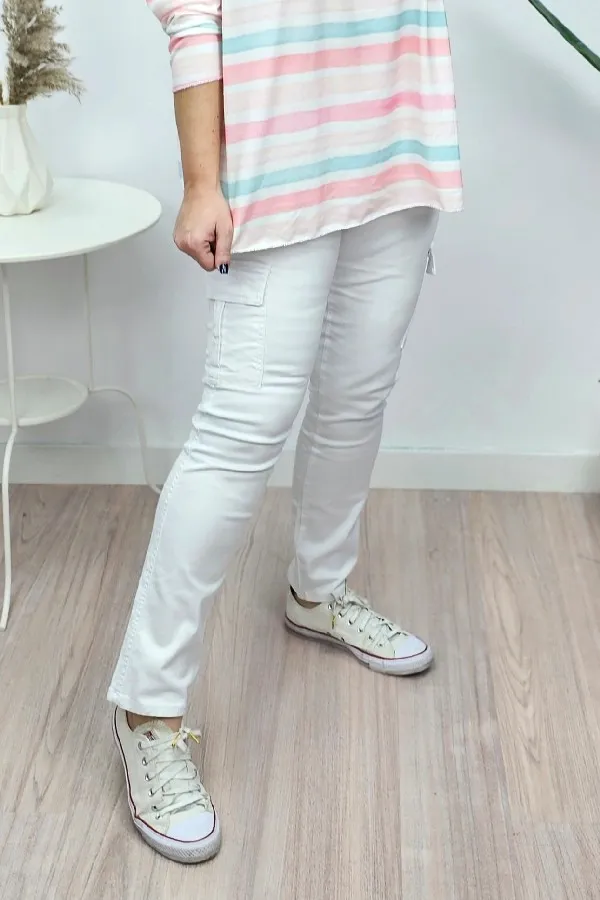 Vaquero Bolsillos Blanco