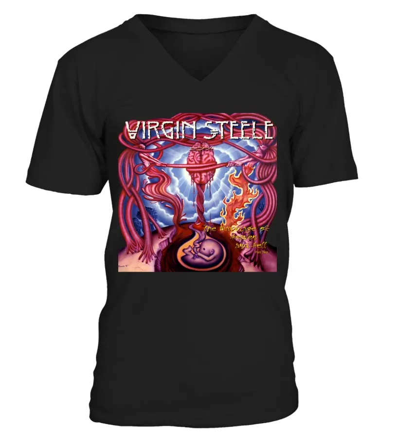 VIRGIN STEELE  THE MARRIAGE OF HEAVEN AND HELL PART II BK 003 CAMISETA CUELLO EN V UNISEX
