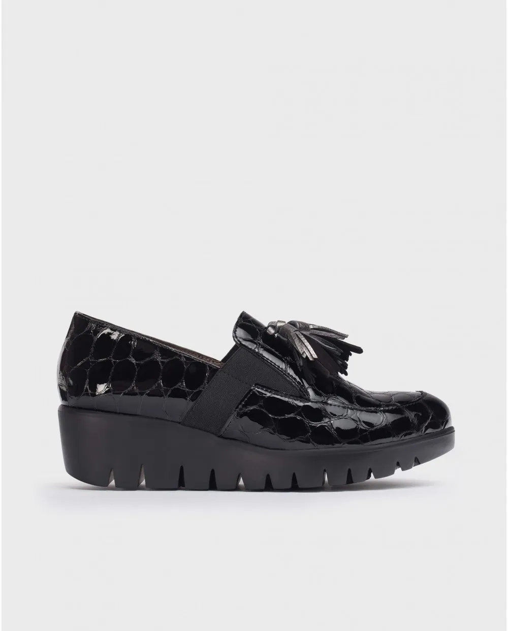 WONDERS MOCASíN FLY BORLAS NEGRO COCO CHAROL C33254
