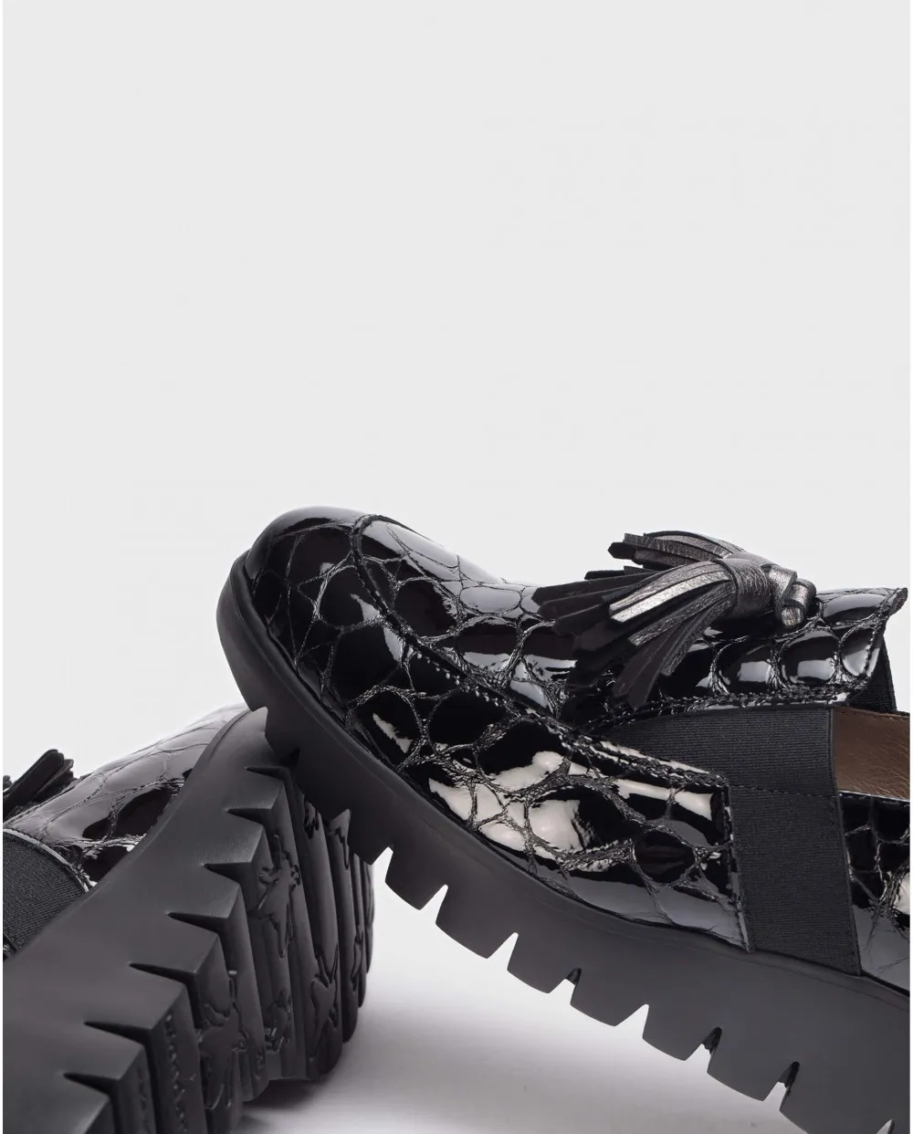 WONDERS MOCASíN FLY BORLAS NEGRO COCO CHAROL C33254