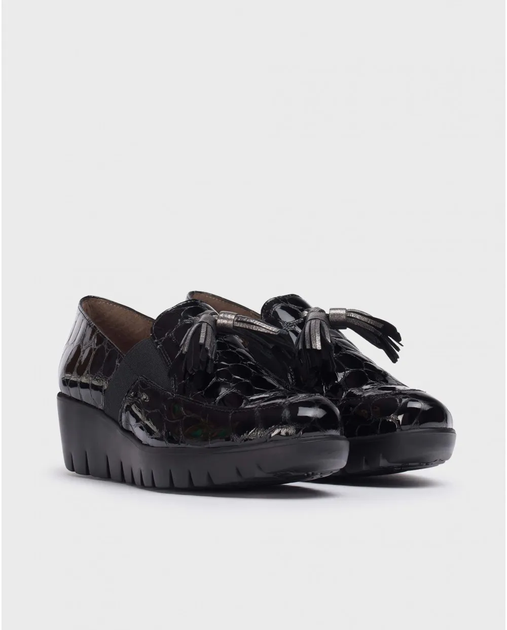 WONDERS MOCASíN FLY BORLAS NEGRO COCO CHAROL C33254