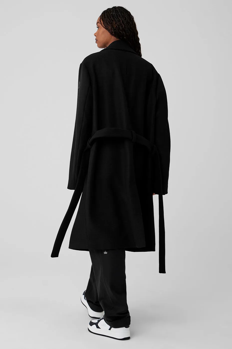 WOOL GAMEDAY OVERCOAT  BLACK
