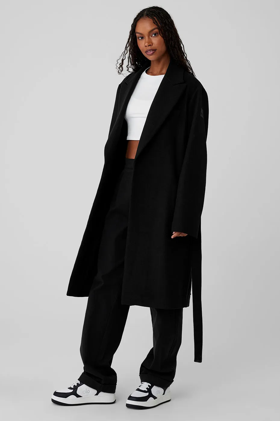 WOOL GAMEDAY OVERCOAT  BLACK