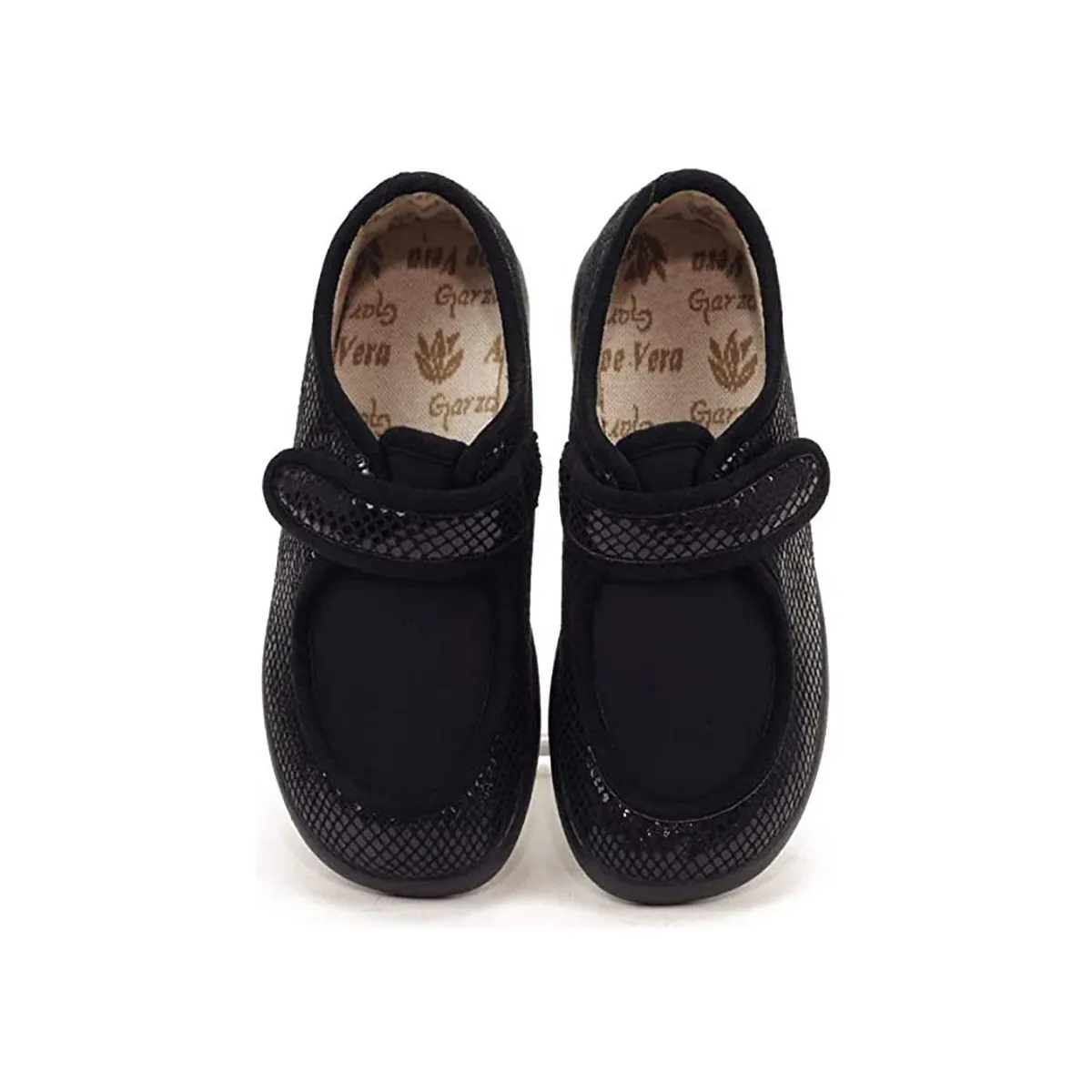 ZAPATILLA CASA  VELCRO NEGRO