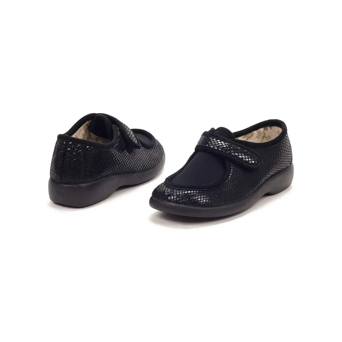 ZAPATILLA CASA  VELCRO NEGRO