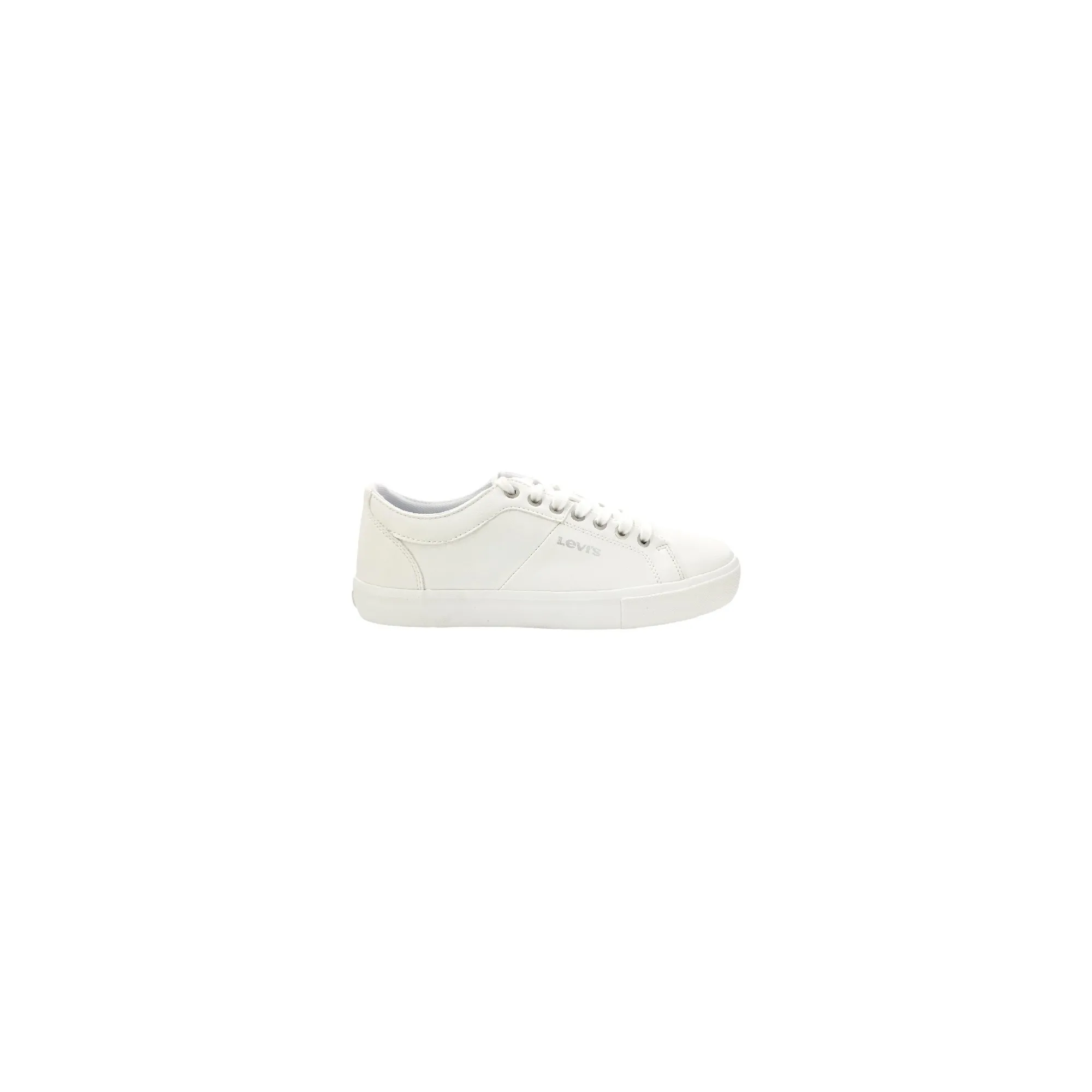 ZAPATILLA CASUAL LEVIS MUJER SUELA CASCO LOGO METALIZADO BLANCO