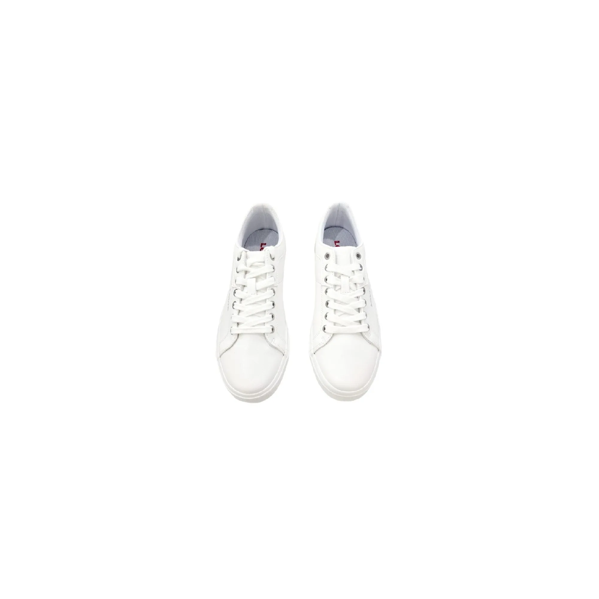 ZAPATILLA CASUAL LEVIS MUJER SUELA CASCO LOGO METALIZADO BLANCO