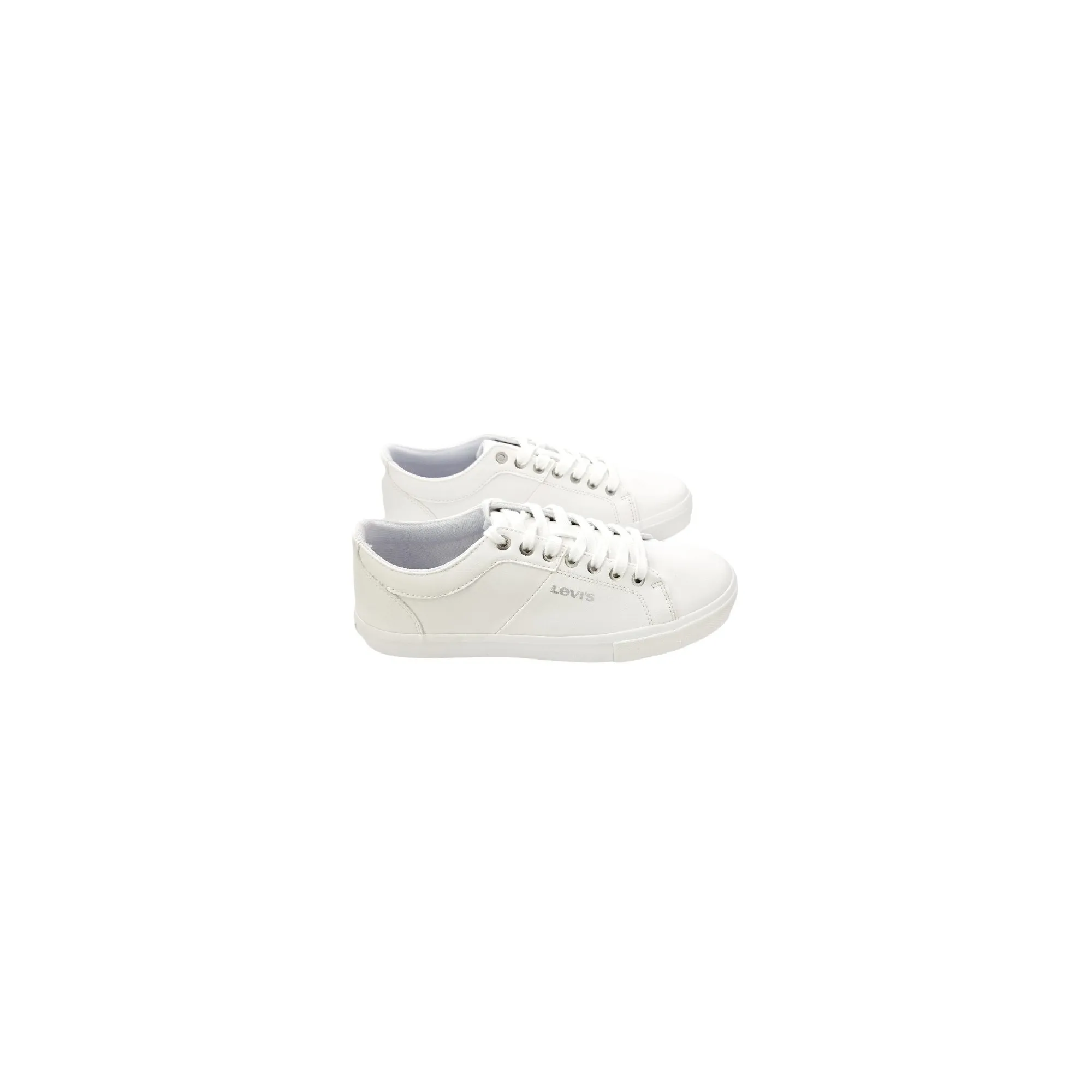 ZAPATILLA CASUAL LEVIS MUJER SUELA CASCO LOGO METALIZADO BLANCO