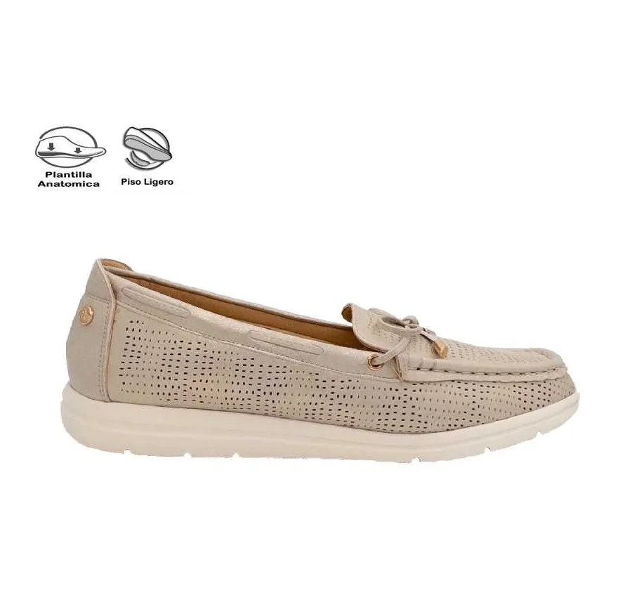 ZAPATO AMARPIES AJH23425 MOCASÍN LAZO CALADO PARA MUJER MUY CÓMODO PLATINO PLANTILLA EXTRAÍBLE ACOLCHADA 27832