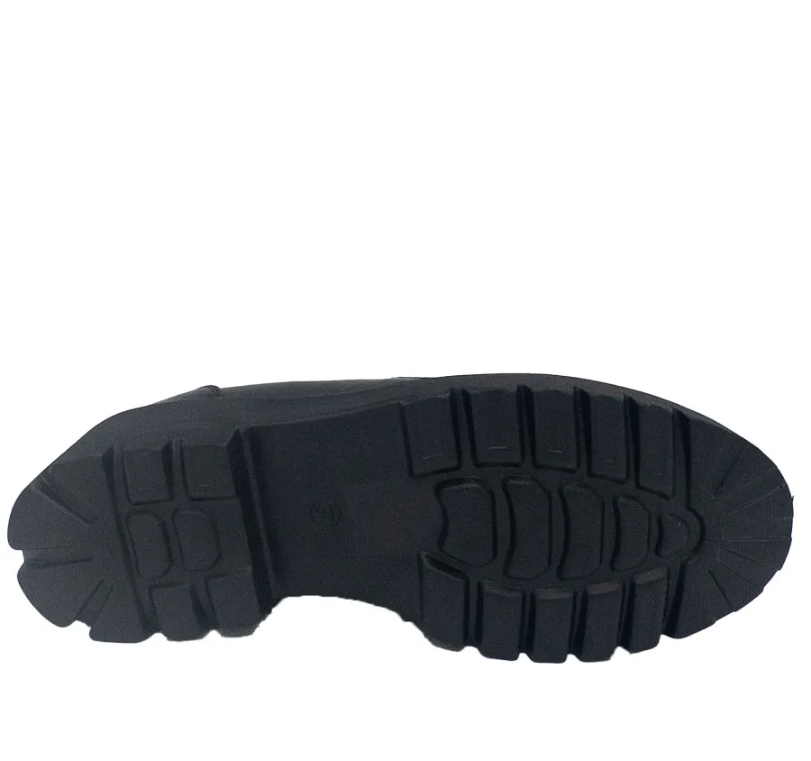 ZAPATO AMARPIES AZS27220 PARA MUJER MOCASÍN PLATAFORMA NEGRO ADORNO METÁLICO NEGRO PLANTILLA ACOLCHADA 28724
