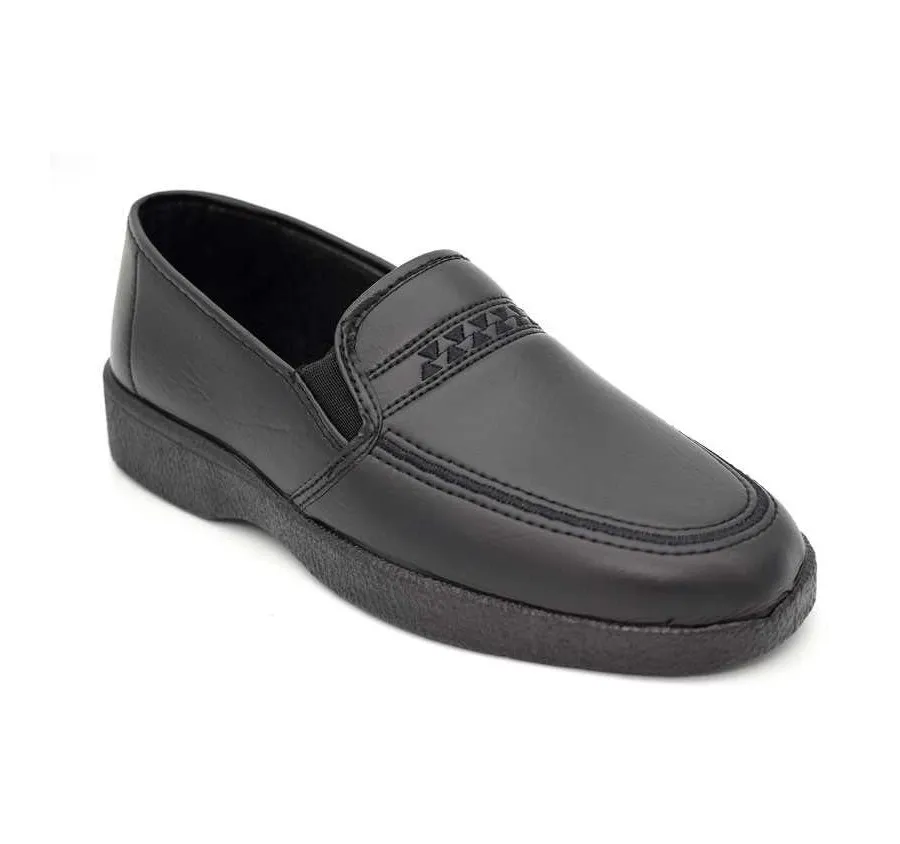 ZAPATO CANO CONFORT 217204 HOMBRE MOCASÍN CAMARERO CÓMODO COPETE ELÁSTICOS NEGRO ECONÓMICO 11445