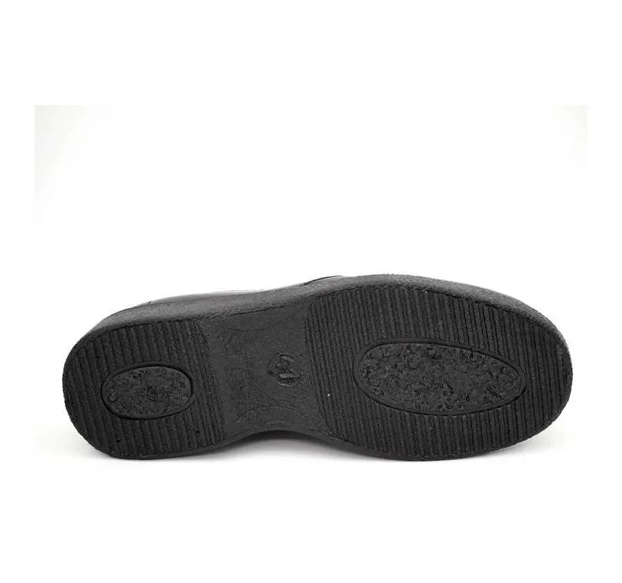 ZAPATO CANO CONFORT 217204 HOMBRE MOCASÍN CAMARERO CÓMODO COPETE ELÁSTICOS NEGRO ECONÓMICO 11445