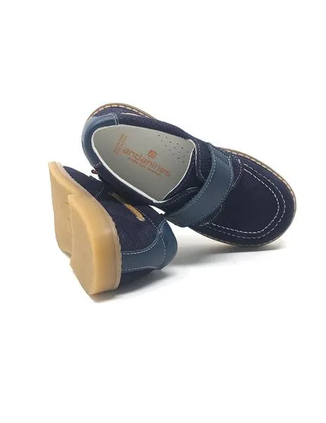 zapato serraje marino velcro