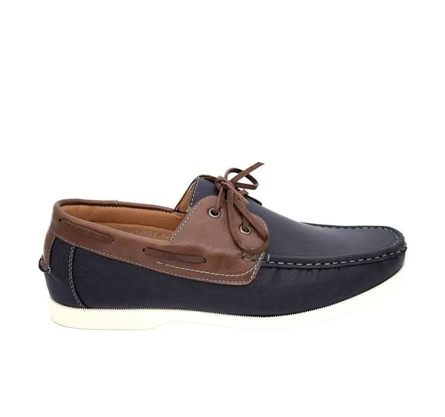 ZAPATO SPORT MOCASÍN DE HOMBRE NÁUTICO MARINO COMBINADO MARRÓN