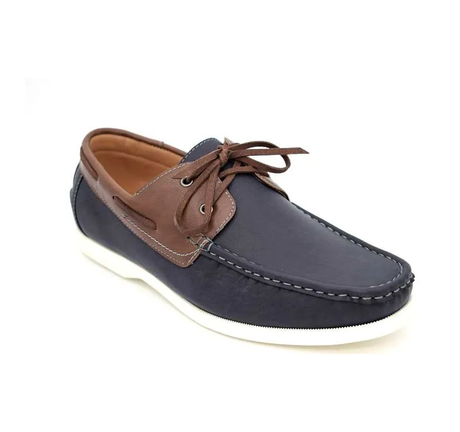 ZAPATO SPORT MOCASÍN DE HOMBRE NÁUTICO MARINO COMBINADO MARRÓN