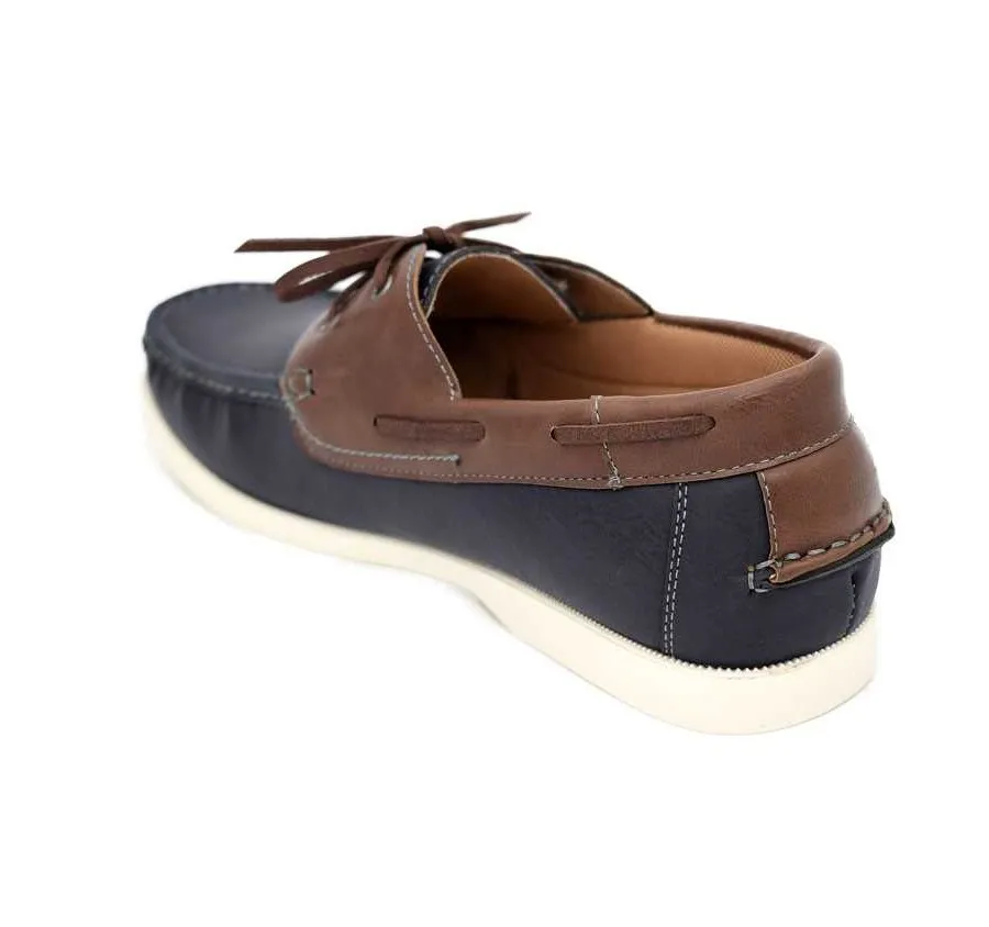 ZAPATO SPORT MOCASÍN DE HOMBRE NÁUTICO MARINO COMBINADO MARRÓN