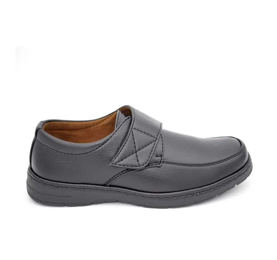 ZAPATO URBAN LIKE DE HOMBRE BARATO Y CÓMODO MOCASÍN BLUCHER VELCRO NEGRO 22023