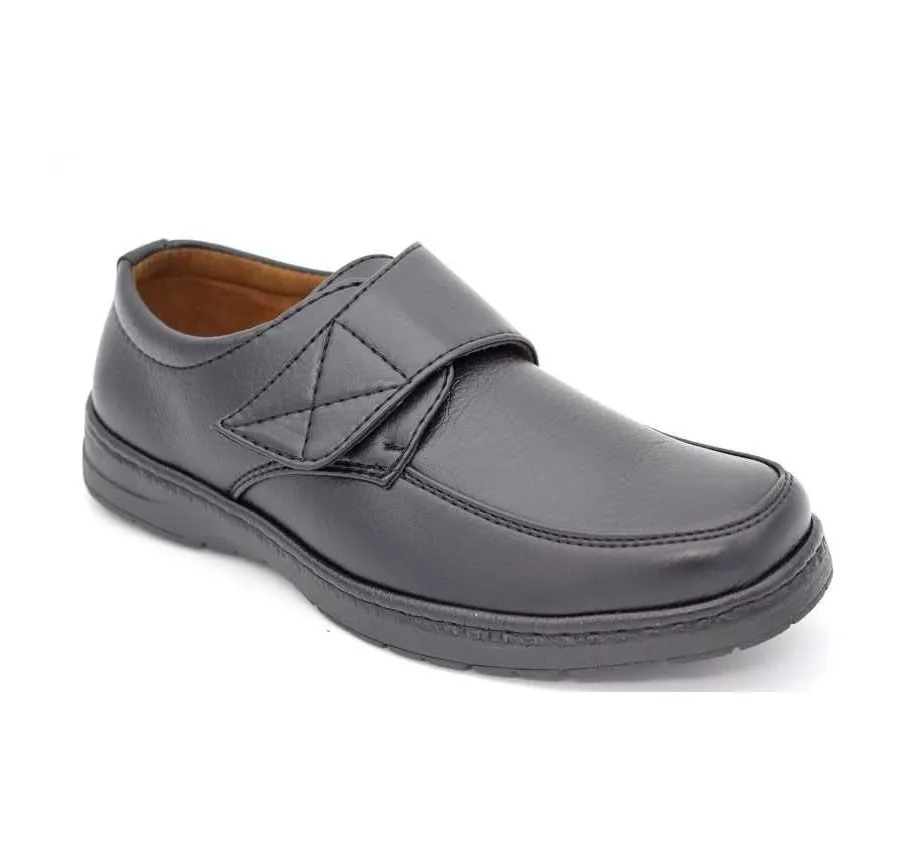 ZAPATO URBAN LIKE DE HOMBRE BARATO Y CÓMODO MOCASÍN BLUCHER VELCRO NEGRO 22023