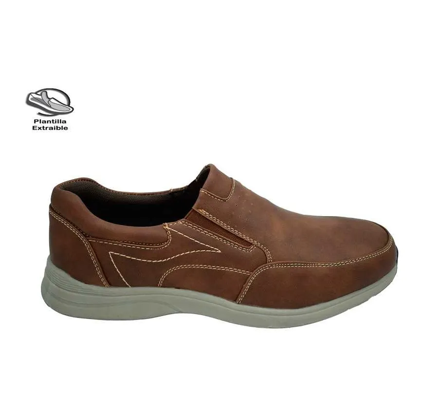 ZAPATO URBAN LIKE PSR22802 MOCASÍN ELÁSTICOS MARRÓN MUY CÓMODO PARA HOMBRE PLANTILLA EXTRAÍBLE 27510