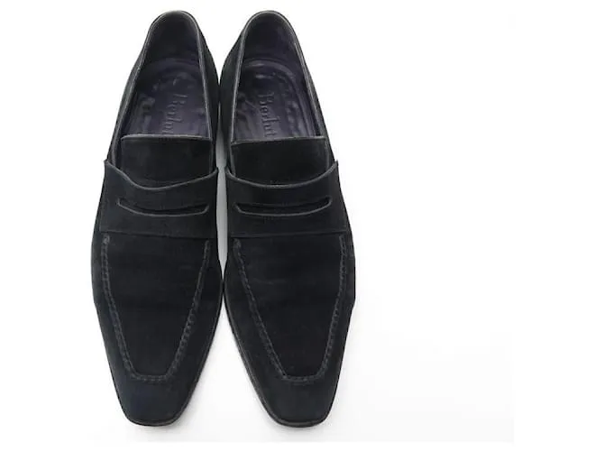 ZAPATOS BERLUTI WARHOL 8 42 MOCASÍN ZAPATO PIEL ANTE NEGRO 